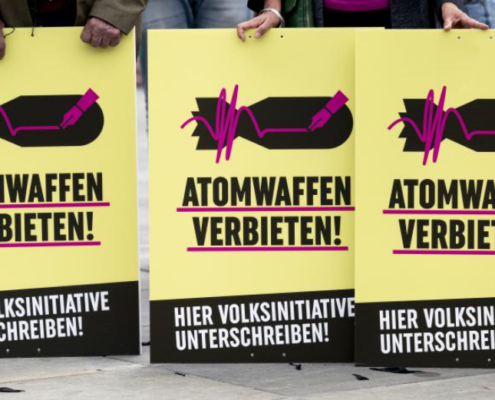 Volksinitiative: Die Schweiz soll dem A-Waffen-Verbotsvertrag beitreten.